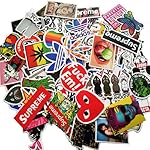 Autocollants [240 pcs], Noir Blanc Graffiti Vinyle Autocollants pour Ordinateur Portable Voitures Moto vélo Skateboard Bagages Pare-Chocs