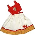 Silstory Onam Traditional Kerala Set Kasavu dress for Baby Girl's, Kids, Girls and Teens - Pattu Pavada Silk & Traditional Classic Lehenga Choli 0-14 years