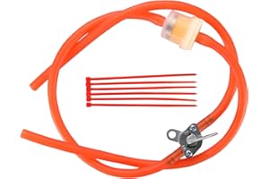 GOOFIT Tubo Benzina Moto 8mm con Filtro Carburante con Interruttore Chiave Universale sostituzione per Pit Bike Scooter e Ciclomotore Motore Bicicletta ATV Quad Go Kart Rosso