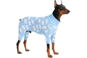 Spark Paws Hundepyjama, ultraweich und 4-Wege-Stretch, Erholungsanzug nach Operation, Schlafanzug Onesie für Kleine, Mittlere und Große Hunde - Polar Bear - 4XL