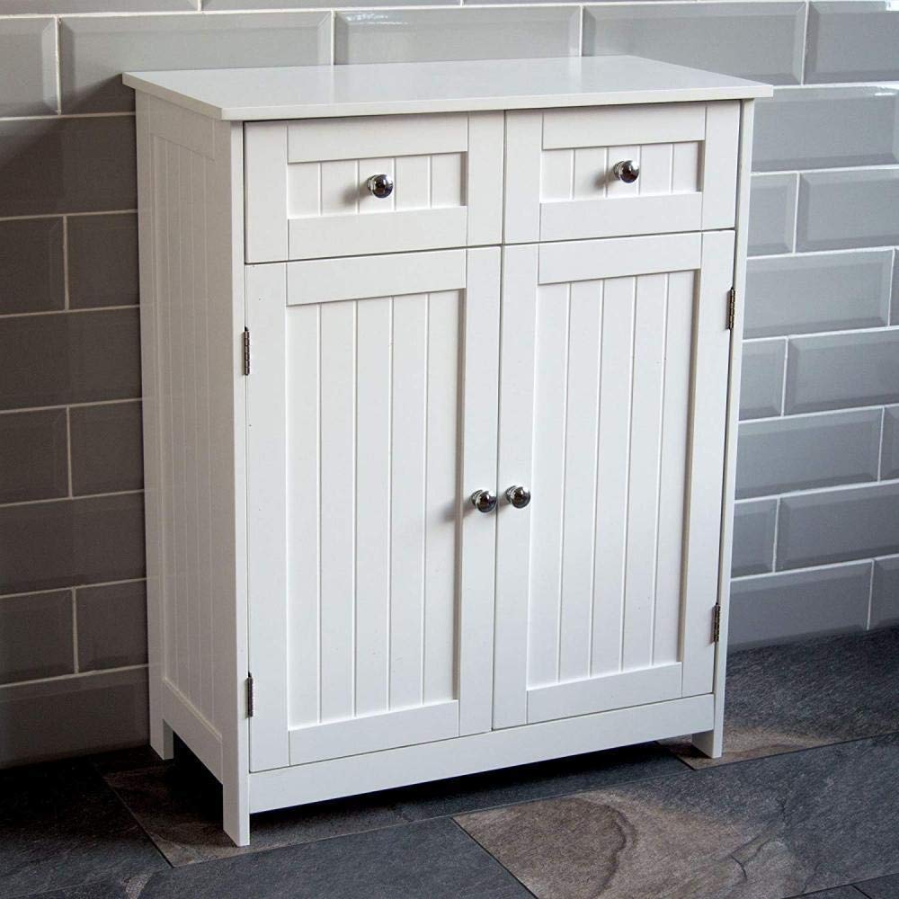 Generic-Oard-FloorTorage-Cupbo-Armoire-de-Salle-de-Bain-2-tiroirs-Meuble-de-Rangement-2-Portes-Plancher-2-tiroirs