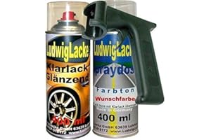 ‎LUDWIG LACKE LudwigLacke Wunschfarben Set 1x Autolack 1x Klarlack je 400ml & Haltegriff