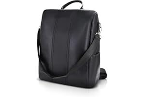 AfitLulu Zaino grande da donna, impermeabile, antifurto, con chiusura lampo, alla moda, in ecopelle, con tracolla regolabile