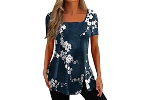 NQYIOS Women's Blouse, Womens Tank Tops O Neck Basic Solid Color Casual Flowy Summer Short Sleeve Two Pieces Workout Shirts Trashier Shirts Crochet Tops for Women UK