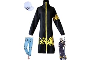 KITAT Anime Cosplay Costume One Piece Trafalgar Law Cloak Hat Surgeon Uniform Outfits Halloween Party Unisex Overcoat