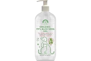 BS Organic Farm Aloe Vera Gel for Dogs & Cats | itchy dog skin relief | soothe, moisturiser, after sun care for dry pets skin | stings, insect bites 100% pure ingredients 500ml