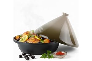 PZL CONCEPT Tajine Induction Tous Feux Diamètre 30 cm - Revêtement antiadhésif - Couvercle Céramique – Fonte d’Aluminium – Marmite, Casserole, Plat pour une Cuisine Orientale Traditionnel