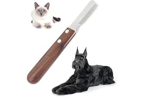 DHER Cuchillo De Corte Para Perros Cepillo De Pelo Largo Para Perros Y Gatos Cuchillo Para Pelar Perros Mano Derecha Herramienta Para Peinar Mascotas Mango Madera Cuchillo Desplumar Perros Cuchillo