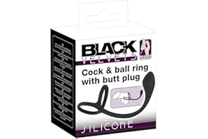 Black velvets Cock & Ball Anillo + Plug