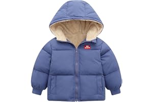 Kids4ever Manteau d'hiver pour bébé garçon et fille avec fermeture éclair à capuche, coupe-vent et chaud en polaire avec deux poches de 6 mois à 5 ans