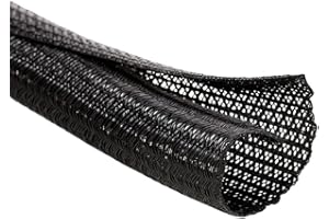 MGI SpeedWare Braided Split-Sleeve Wire Loom for High-Temperature Automotive Harness and Home Cable Management 10 feet (3/4")