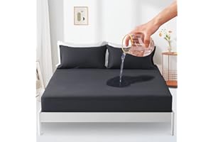‎SUFDARI Matratzenschoner wasserdicht 90x200cm spannbettlaken, Atmungsaktive Matratzenauflage, Inkontinenzauflage, Wasserdichter Matratzenbezug-Schutz Nässeschutz Spannbetttuch -Anthrazit Grau