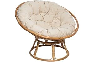 ATMOSPHERA CREATEUR D'INTERIEUR Atmosphera Créateur d'Intérieur - Fauteuil Seram en Rotin - Chaise Papasan Confortable avec Coussin - Intérieur et Extérieur - Mobilier de Jardin, Terrasse, Balcon, Salon