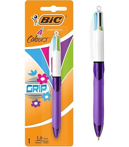Lot De 10 Stylos à Bille Anton Grip Ergonomique - Plusieurs Coloris - Pointe Large, Encre Bleue