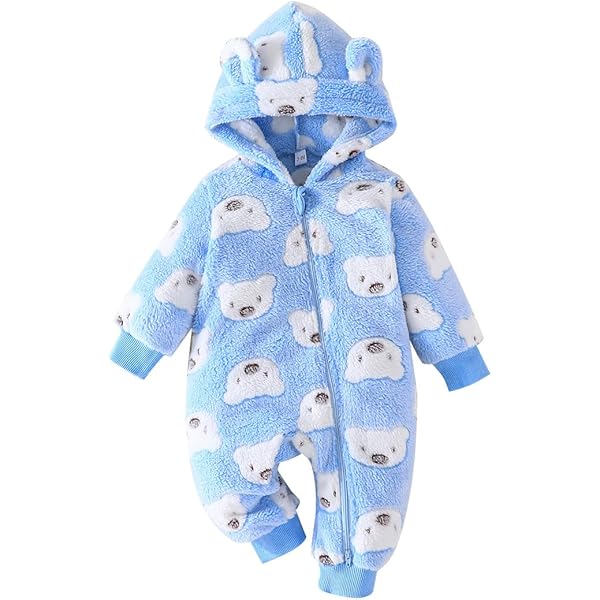 Grenouillère à Capuche Zippée En Polaire Pour Bébé Garçon