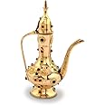 Little India Antique Gemstone Brass Kettle Antique Handicraft Surahi Jug (Multi, HCF101)