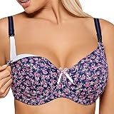 Kostar MM42 Subtle Floral Print Nursing/Maternity Bra (Matching MM42/F Briefs Available) - Made In EU