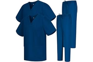 Misemiya - Pack * 2 Pcs - Ensemble Uniformes Unisexe Blouse - Uniforme Médical avec Haut et Pantalon 2-6801-6802
