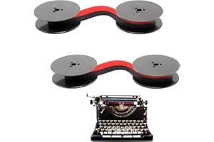 JRILUO Farbband Schreibmaschine Kompatibel mit Olivetti Lettera, 8 Meter 52mm Durchmesser Schwarz&Rot Schreibmaschinenband Mechanisch für Gr4 24 32 22 82 34 35, Für Klare und Präzise Druckergebnisse (2pcs)