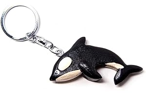 Cornelißen Schlüsselanhänger Orca, aus Holz und Metall, Schwertwal Wassertier Meerestier