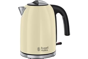 ‎RUSSELL HOBBS Russell Hobbs Wasserkocher [1,7l, 2400W] Colours+ Edelstahl Creme (Schnellkochfunktion, herausnehmbarer Kalkfilter, optimierte Ausgusstülle, außenliegende Wasserstandsanzeige) Teekocher 20415-70