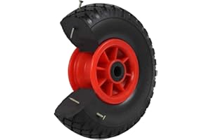 ‎TRUTZHOLM TRUTZHOLM Sackkarrenrad 260x85mm Vollgummi 3.00-4 PU Ersatzrad für Sackkarre zentrierte 75mm Nabenlänge mit roter Kunststofffelge