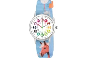 CHAOTECHY Kinderuhr für Mädchen und Jungens. Kleine Kinder Lernen die Zeit kennen und leicht zu lesen. Justierbares Nylon Armband, Analog Uhr für Jungens und Mädchen zwischen 4 bis 11 Jahren