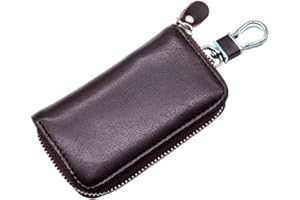 RAPECOTT Estuches de llave, Portallaves de cuero, una Llave de Moto o Coche y unas Pequenas Llavero de Piel con Cremallera Organizador de Llaves Portallaves de Piel para Hombre y Mujer