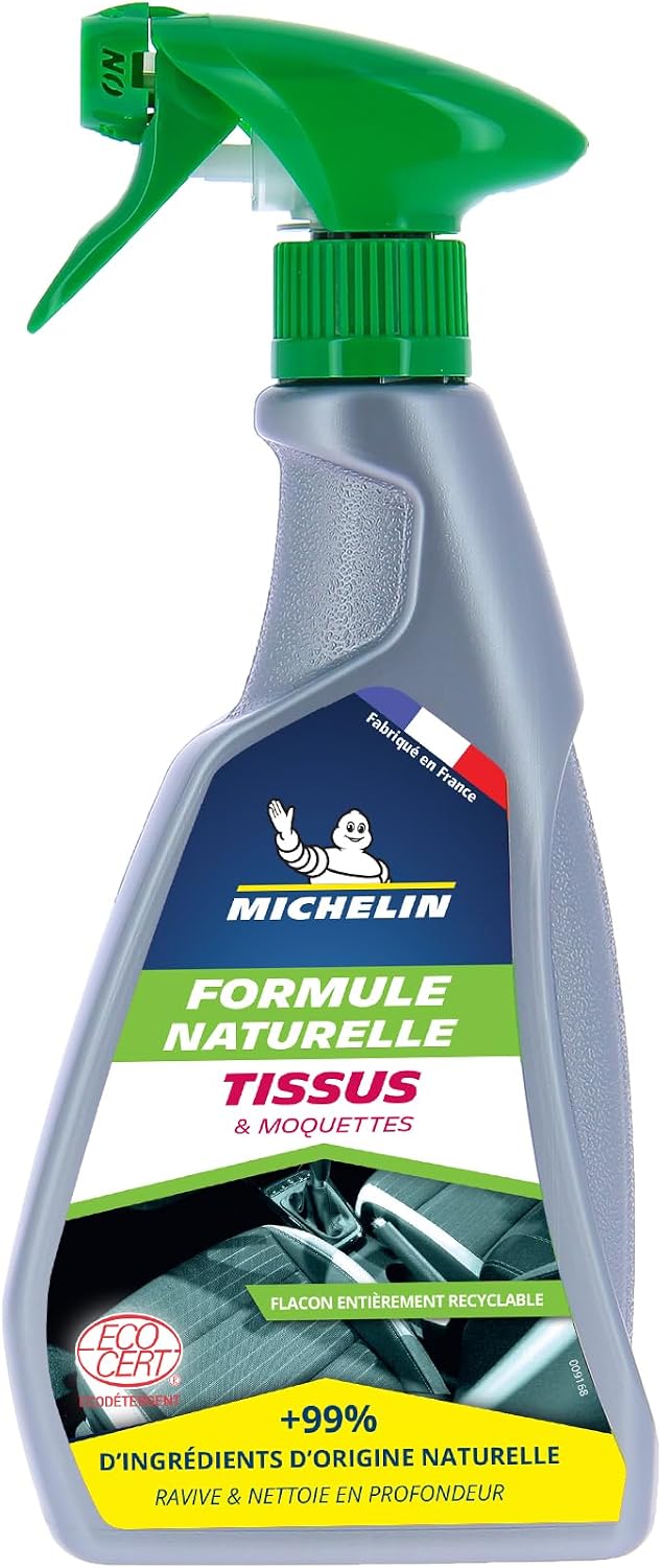 MICHELIN 009168 Nettoyant Détachant Tissus, Moquettes et Sièges, Formule Naturelle, 500 ML