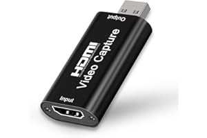 YOURKAY Videoaufnahmekarte Capture Card hdmi USB Adapter,4K HDMI Video Capture Card HDMI zu USB 2.0, Full HD 1080p Capture Card,zum Bearbeiten von Video/Spielen/Streaming/Online-Unterricht