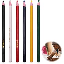 Craie De Tailleur - Lot De 6 Crayons (3 Blancs + 3 Bleus) Pour Marquer Tissu, Cuir, Bois, Facile à Nettoyer - 2