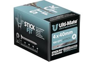 Ulti-Mate Stainless Steel Woodscrews - 4.0 x 40mm - Box 100 pcs