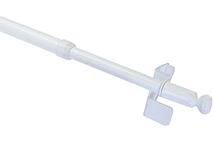 GARDINIA Bastone a pressione per tenda, Estensibile, Montaggio senza viti o trapano, Sistema Press&Go Filigrano, Diametro 8/10 mm, Lunghezza 30-50 cm, Metallo, Bianco