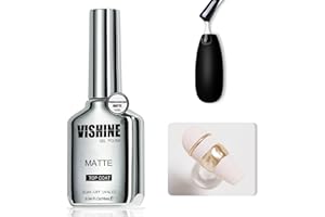 Vishine 16 ml Matte Top Coat Resistente alla Polvere per Smalto Gel Powder-Resist Finitura Mate per Detail Chrome Powder Pittura UV Gel di lunga durata Nail Art DIY