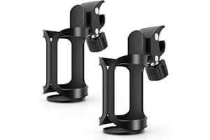SPEPY 2 Pack Bike Water Bottle Holder - 360 Degrees Rotation Drink Bottle Cage for Bicycles, Mountain Bikes, Baby Strollers and Wheelchair (Black)