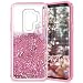 Produktbild VemMore Samsung Galaxy S9 Plus Hülle Handyhülle Schutzhülle Glitzer Bling Flüssig Liquid Transparent Clear Case [Soft Silikon TPU + PC] Ultra Dünn Slim Bumper Protective Kratzfeste Etui Cover - Rosa