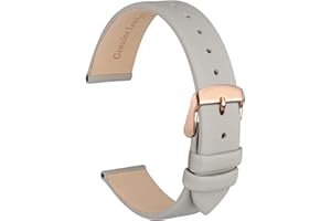 WOCCI Elegant Watch Straps, Genuine Leather Replacement Bands, Stainless Steel Buckle, 8mm 10mm 12mm 14mm 16mm 18mm 20mm