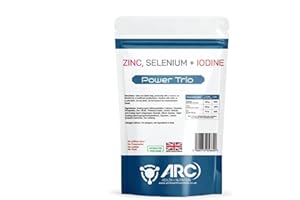 ARC) HEALTH+NUTRITION WWW.ARCHEALTHNUTRITION.CO.UK Iodine & Selenium with Zinc Power Trio Minerals Supplement Tablets | Reduction of Tiredness & Fatigue | Supplements for Men & Women (365)