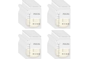TIANNAIT 40pcs Breast Milk Storage Bags, 250ml Milk Freezer Bags, Pre-Sterilized Milk Storage Bags, BPA Free, Markable Nursing Bags, Airtight Storage Bag