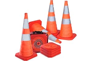 JOLITAC 4pcs Collapsible Traffic Cones 28inch Road Parking Cones Safety Construction Cones Warning Emergency