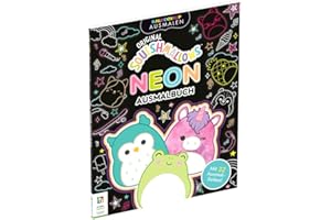 Hinkler - Kaleidoskop Ausmalen Original Squishmallows Neon Ausmalbuch - 32 Malvorlagen für Teenager und Kinder - Kunsthandwerkliche Geschenke