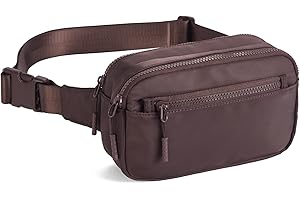 Telena Torba na brzuch, damska torebka na pasek, sportowa modna torba na biodra, damska torebka na piersi, mała torba na ramię, płócienna torba crossbody z regulowanym paskiem, kawa, S, torebka na piersi