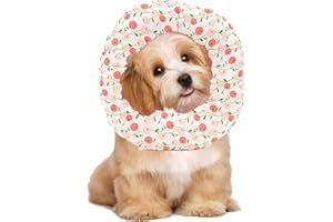 Ducomi Molly Collare per Recupero Cane Gatto – Regolabile Collarino Elisabettiano Protettivo Morbido per Animali Domestici per Guarigione Ferite Intervento Chirurgico (L, Cherries)