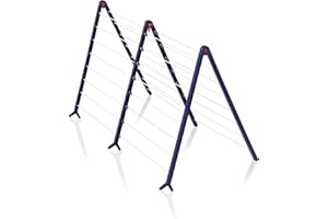 Leifheit Séchoir pour baignoire Pegasus V Duo extensible, séchoir à linge pour toute taille de baignoires, étendoir à linge longueur d'étendage jusqu'à 19 m