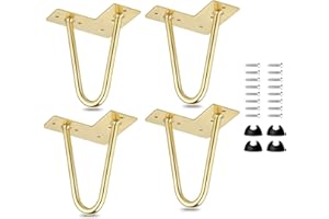 8" / 20cm Haarnadel Tischbeine, La Vane 4 Stück Modern-Stil DIY Metall Möbelfüße Hairpin Legs mit Bodenschoner & Schrauben für Schreibtisch Schrank Nachtständer