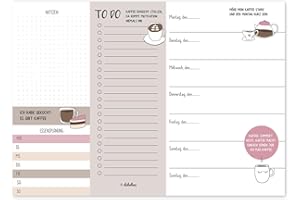 DABELINO Wochenplaner DIN A4, 50 Blatt: Kaffee-Liebhaber (To Do Liste, Terminplaner, Geschenk für Erzieherin/Lehrerin/Kollegin zum Abschied, Geburtstag, Weihnachten, witzig, lustig)