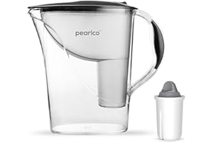 ‎PEARLCO PearlCo - Wasserfilter Standard (anthrazit) mit 1 Protect+ classic Filterkartusche (f. hartes Wasser) - passt zu Brita Classic