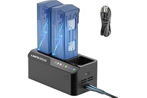 LIMETA Mavic 3 Pro/3 200W Caricabatterie,Tre Canali in Parallelo,Accessori per Droni per DJI Mavic 3 Batteria/Controller Pro,con Funzione di Scarica/Immagazzinamento/Bilanciamento della Batteria