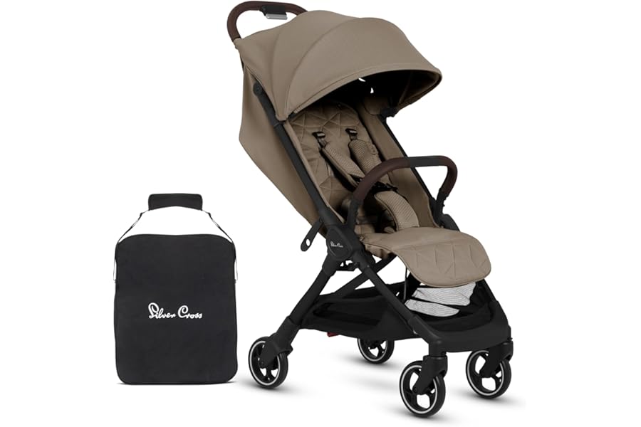 Silver Cross - Clic 2 Compact Stroller & Travel Bag - Travel Stroller For Life On The Go - Foldable & Lightweight - Suitable From Birth To 4 years - Cobble