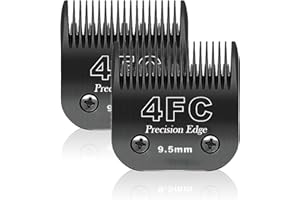 BESTBOMG 4F - Cuchilla de repuesto para aseo de perros, compatible con las series Heiniger/MOSER Max45 /Andis/Oster A5/Wahl 10KM Series Recortadora para perros, tamaño 4F 3/8" (9,5 mm), longitud de corte, 2
